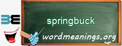 WordMeaning blackboard for springbuck